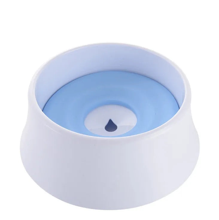 Dog automatic drinking bowl in pink with floating plate for outdoor use