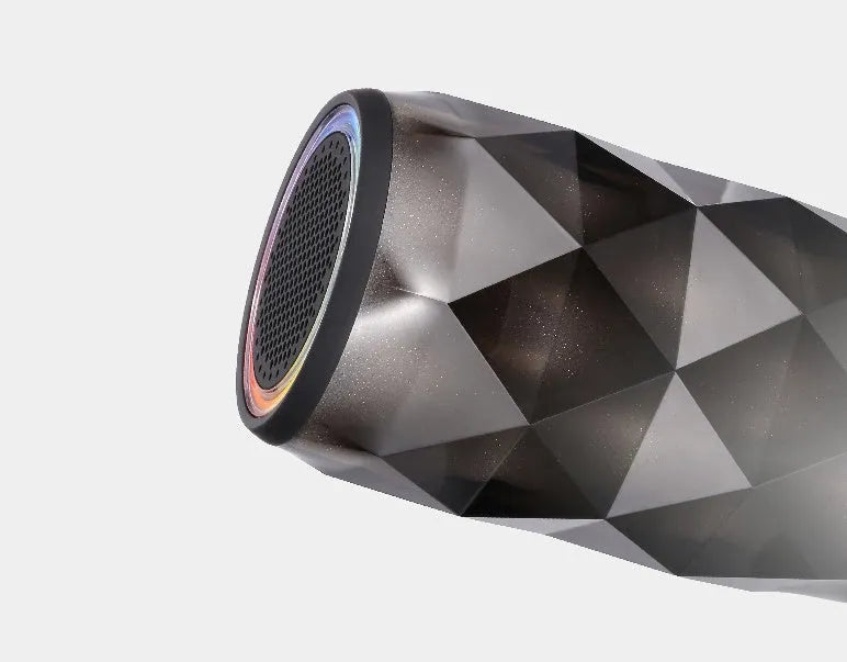 Black crystal diamond cut Coke can shaped Bluetooth speaker lantern with colourful lighting effects
