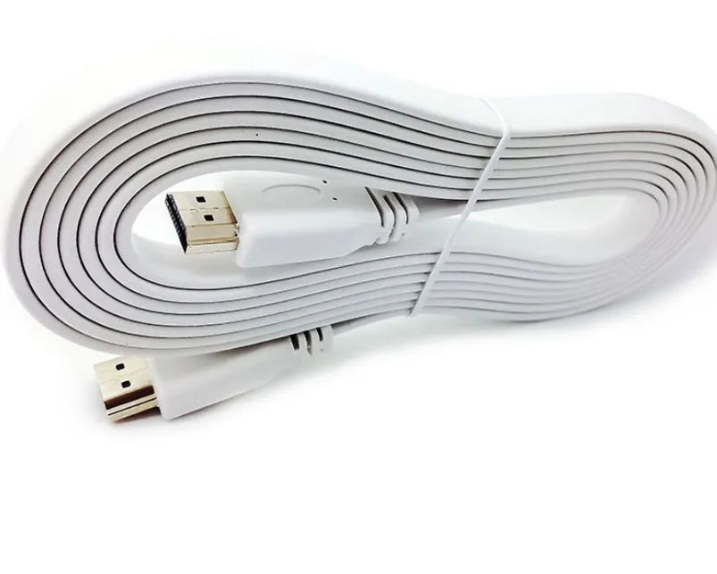 HDMI flat wire cable 1.5 metres in colour options black white purple blue