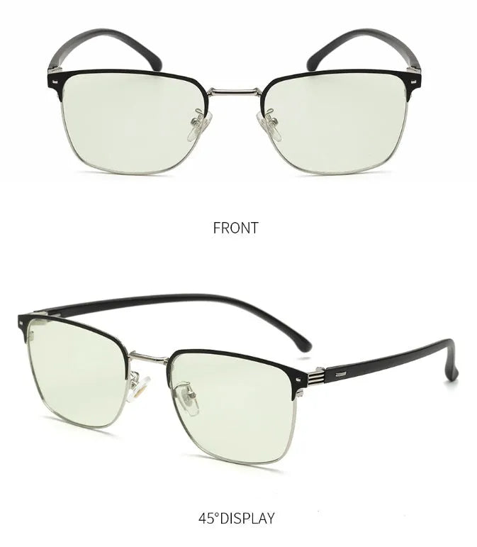 Flat without degree anti-blue glasses with PC lens, 20g, in black colour on white background