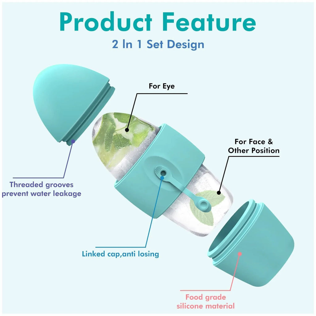 Silicone ice face roller for cooling massage, reducing puffiness and fine lines