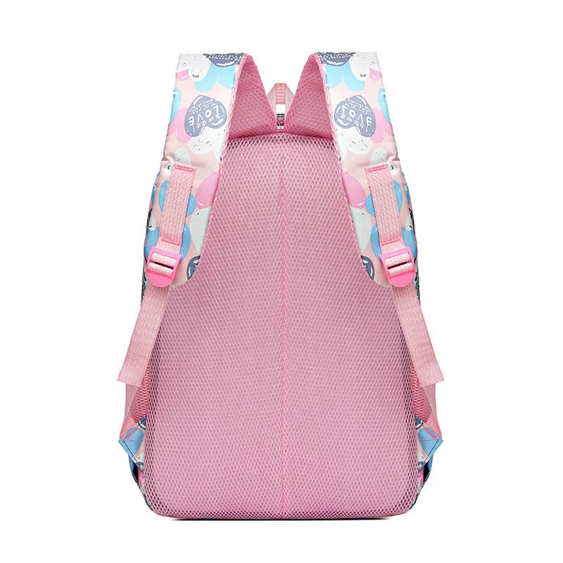 Blue student school backpack with air pillow straps and large main compartment