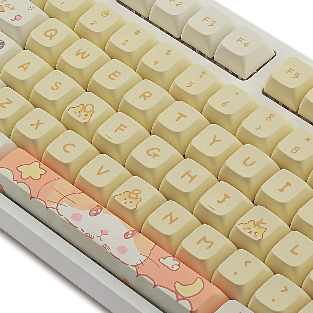 Mouse Grey and Yellow XDA profile plastic keycap set for 68% to 100% mechanical keyboards.
