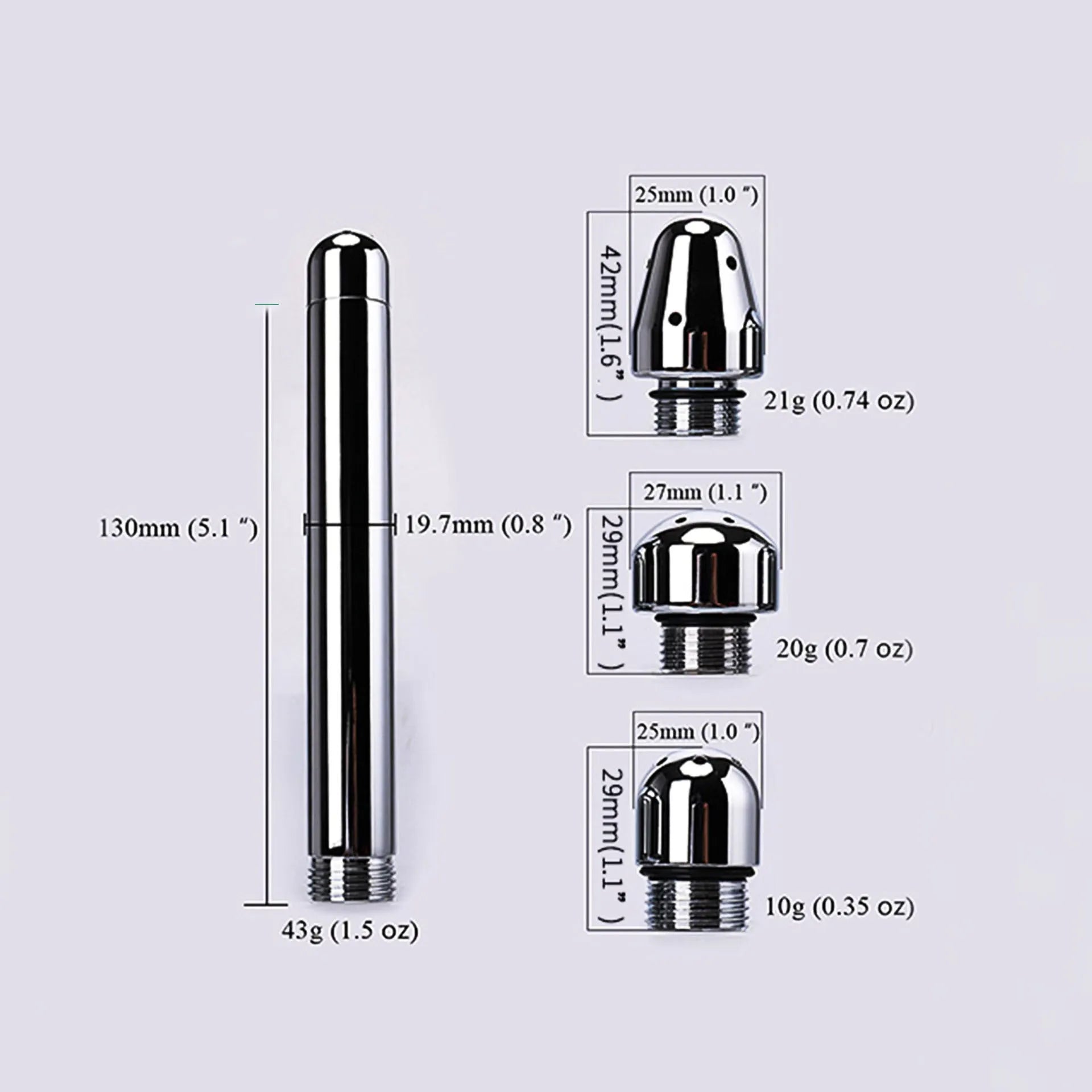 Three-head metal enema vaginal cleaning flusher with flannel bag in space aluminium alloy