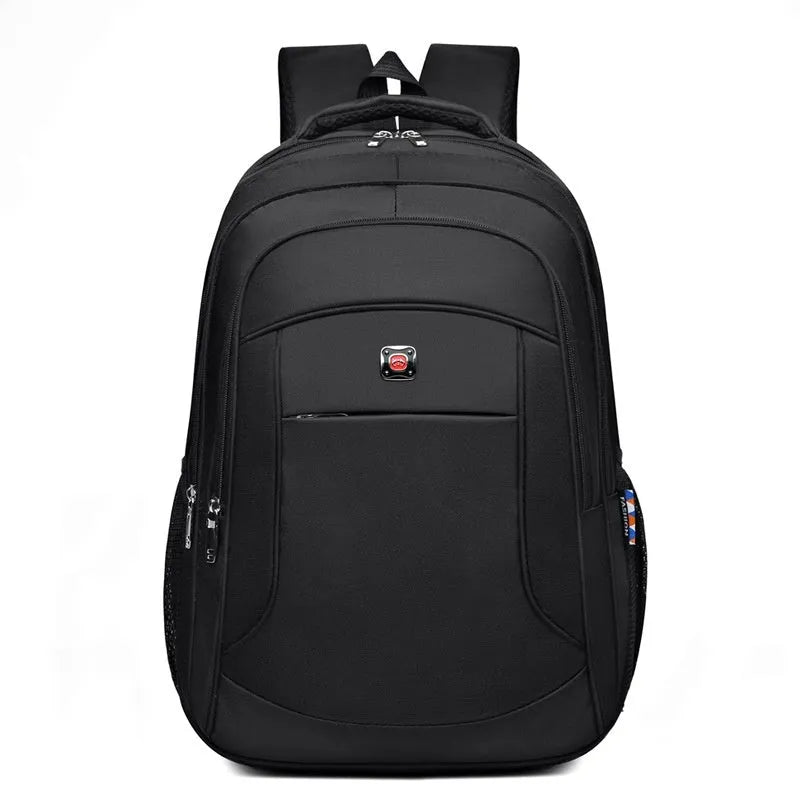 New large capacity Oxford cloth backpack for high school students in black with curved shoulder straps
