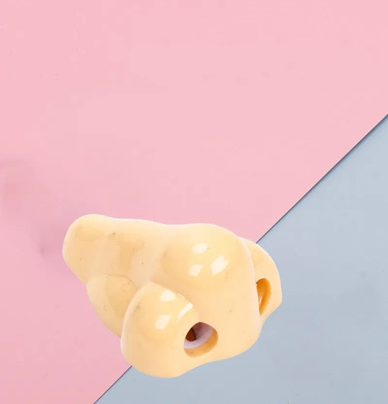 Flesh colour geometry-shaped plastic pencil sharpener with big nostril opening for manual pencil sharpening