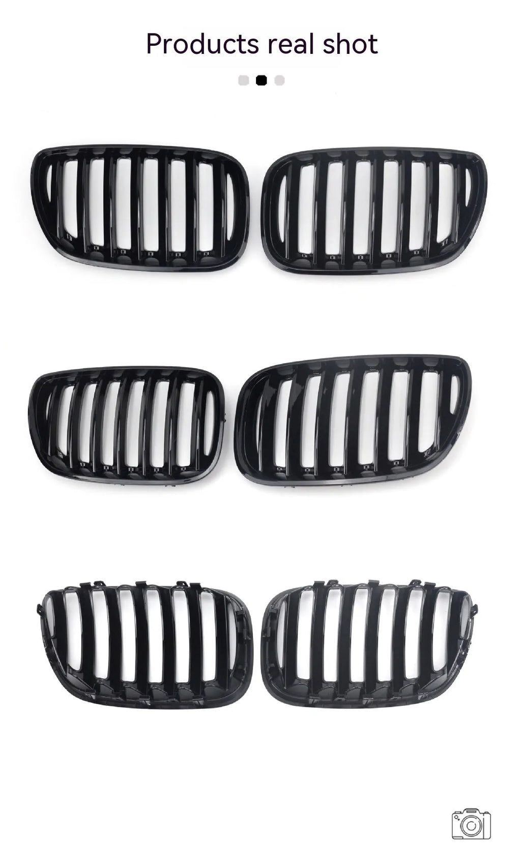 Bright Black ABS plastic front centre grille set for BMW X5 E53 2000-2003 model