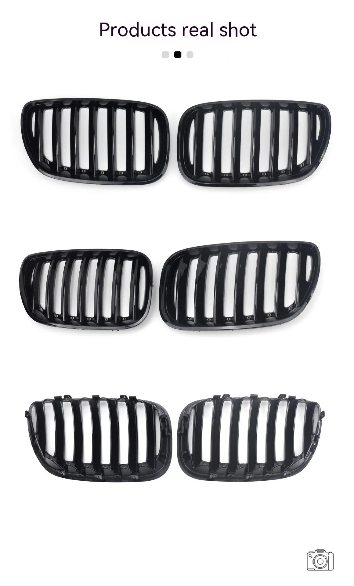 Bright Black ABS plastic front centre grille set for BMW X5 E53 2000-2003 model