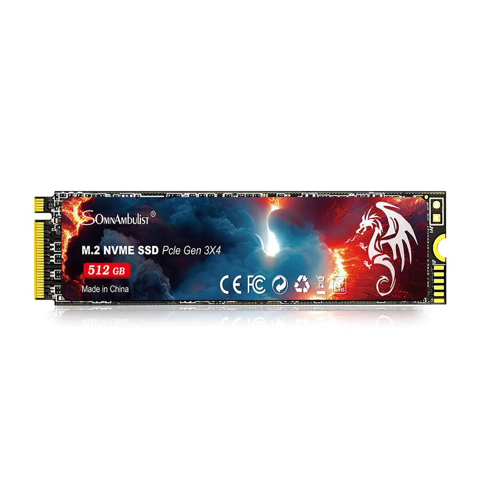 M2 solid state drive for desktop and notebook computers, showing label with capacity options and PCIe 3.0 interface.