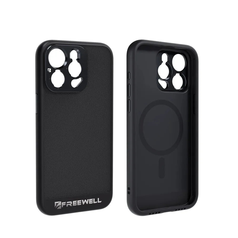 Black compatible phone case for iPhone 13 Pro, 14 Pro, and 15 Pro models.