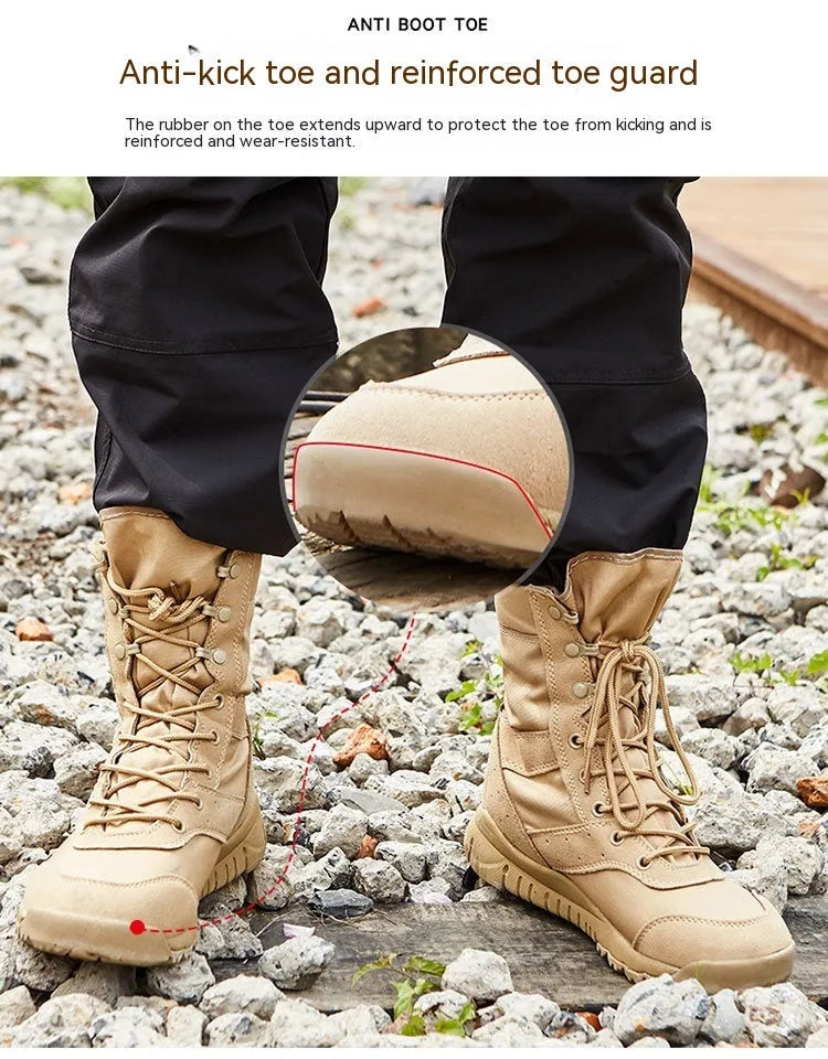 Yulong Combat Boots tactical desert boots in black colour for outdoor climbing and hiking