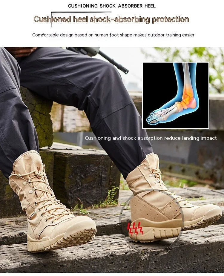 Yulong Combat Boots tactical desert boots in black colour for outdoor climbing and hiking
