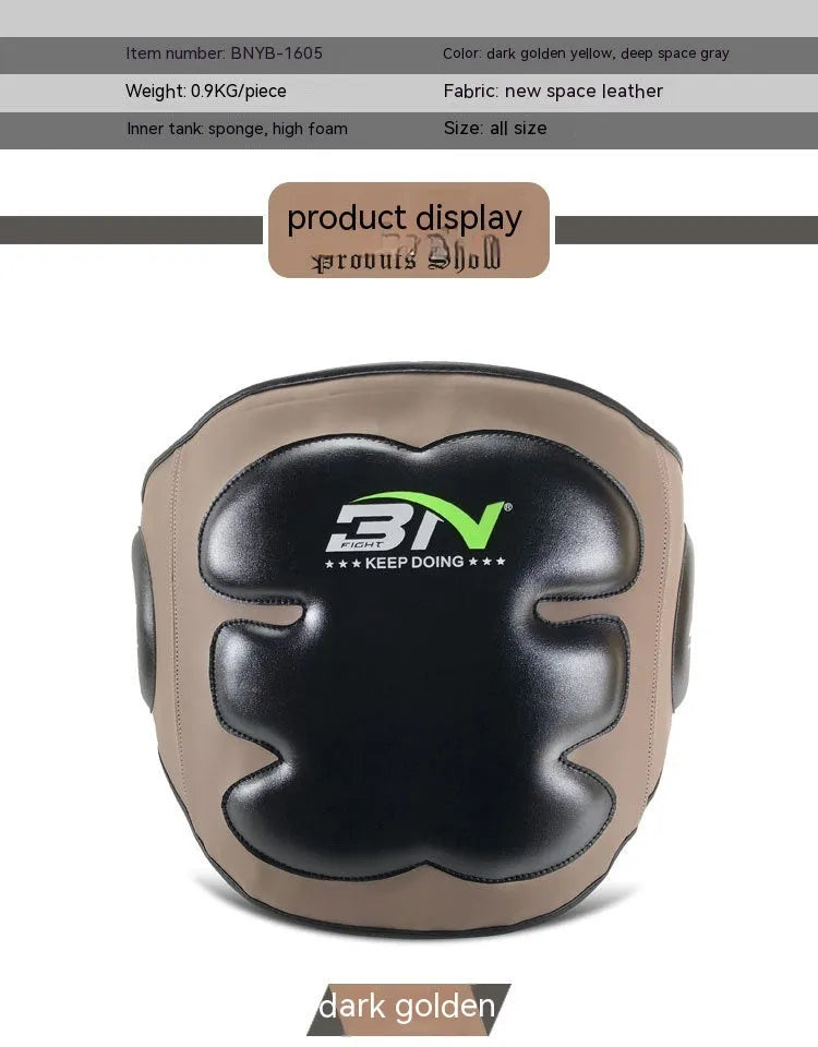 Sanda boxing chest protection target showing thickened breast and waist guard in dark grey colour
