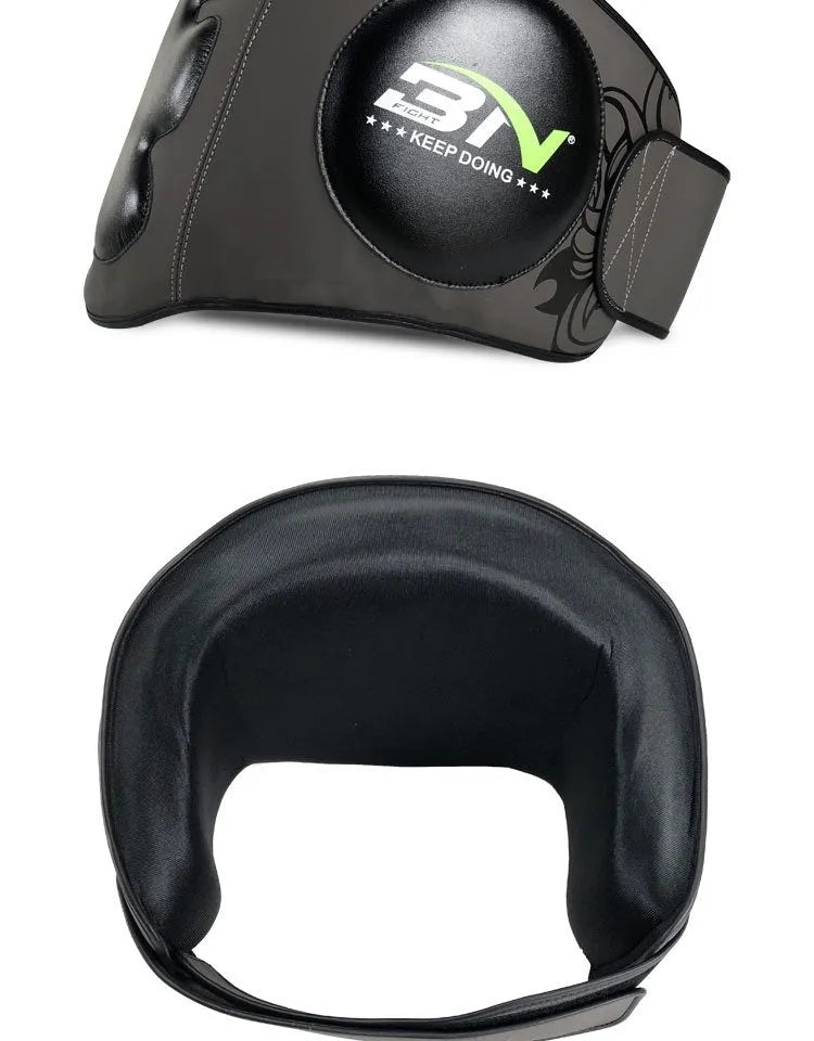 Sanda boxing chest protection target showing thickened breast and waist guard in dark grey colour