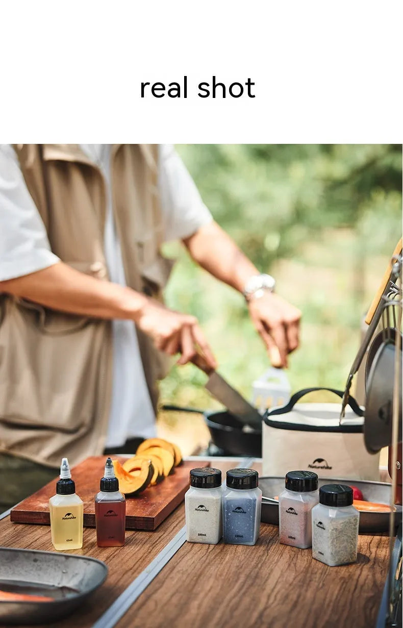 Six-piece portable seasoning bottle set in modern simplicity style made from PP material