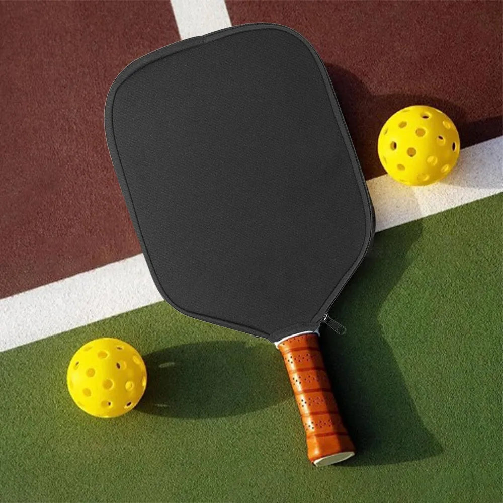 Black neoprene protective sleeve for a table tennis racket handle.