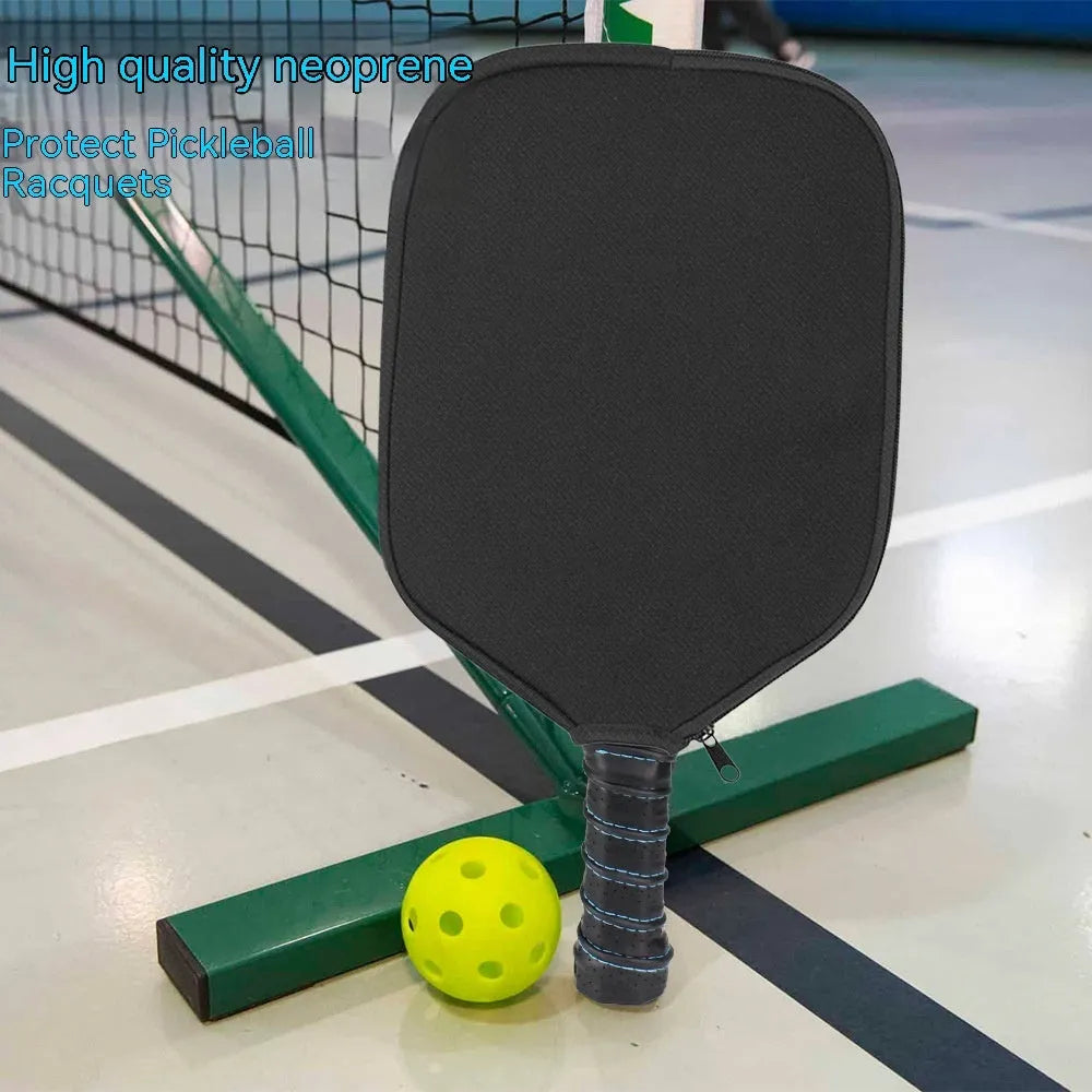 Black neoprene protective sleeve for a table tennis racket handle.