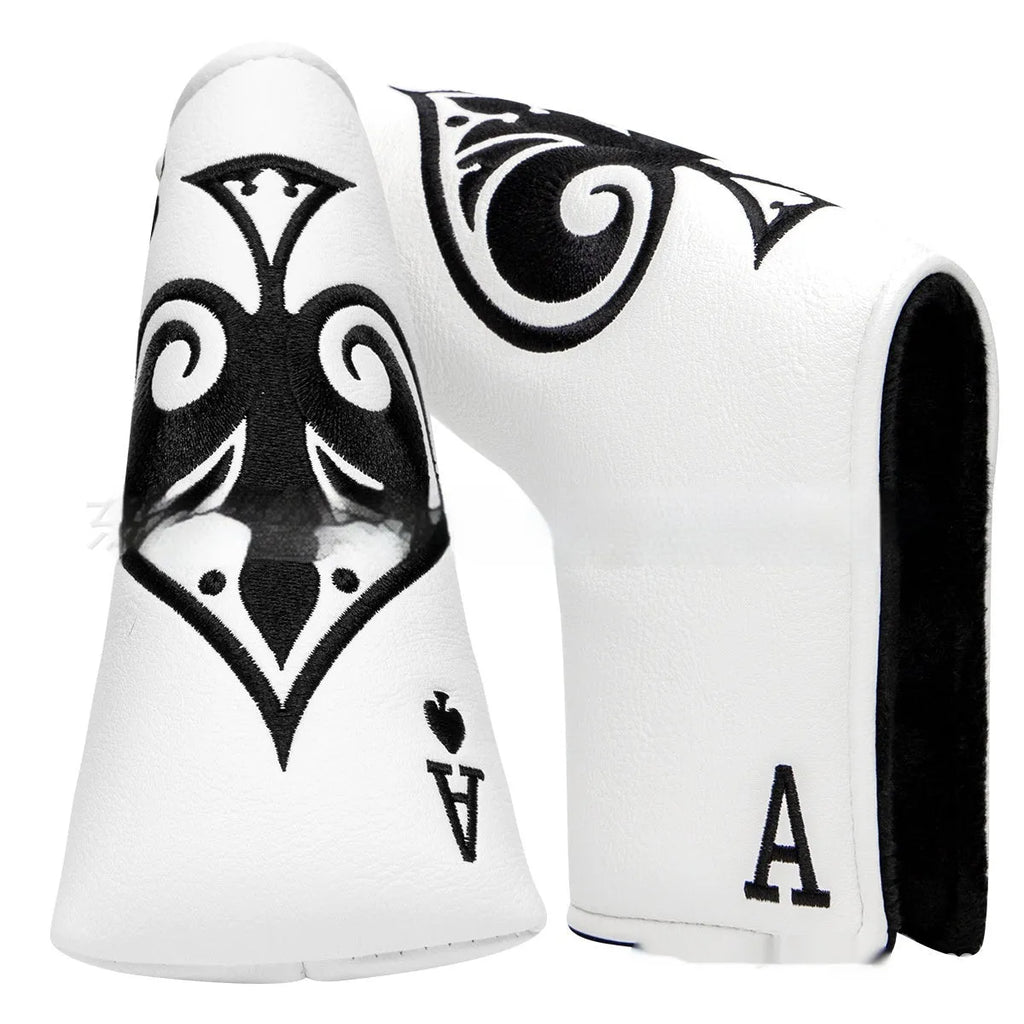 Flexible PU golf putter sleeve for head and shaft protection in one of three colours