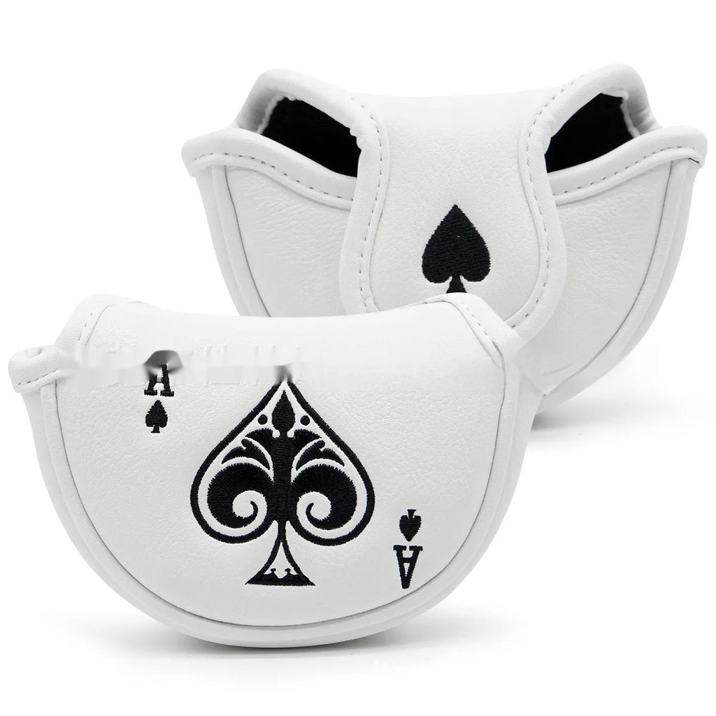 Flexible PU golf putter sleeve for head and shaft protection in one of three colours