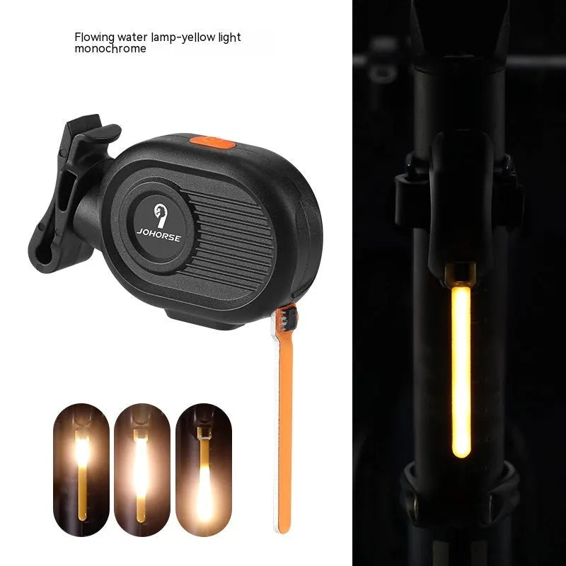 Bicycle tail light with running water illumination effect in multiple colour options