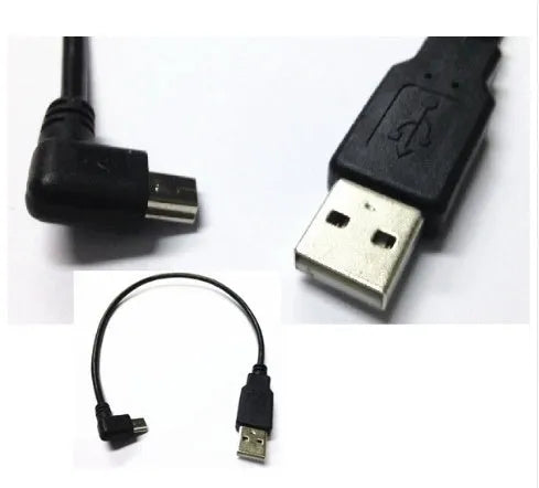 USB Mini 5Pin right angle male to USB 2.0 A male cable 0.2 metres black