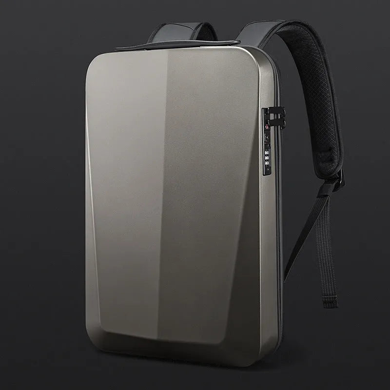 PC blister hard case computer bag with combination lock in silver, 45x30x8cm, business commuting style