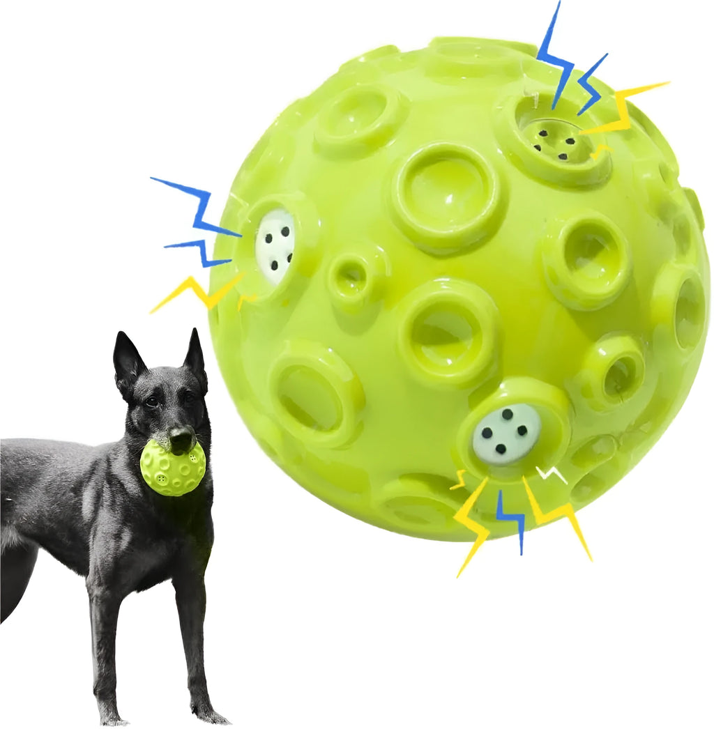 Durable dog chew ball with textured surface in multiple colours for aggressive chewers