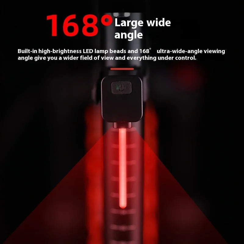 Bicycle taillight with running water illumination effect mounted on seat tube