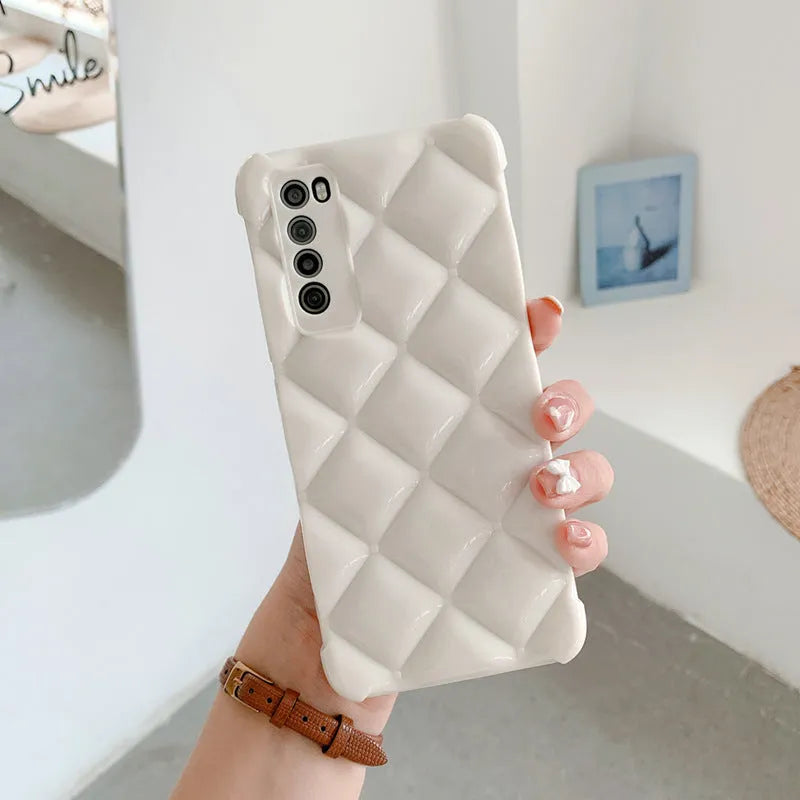 Silicone back cover phone case for Huawei models in black, green, pink, and white colours