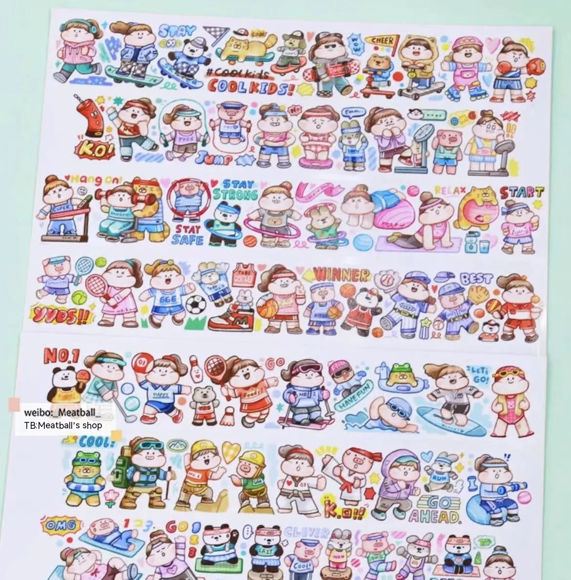 Cartoon character decorative stickers for haemorrhoid tape packaging on Japanese paper