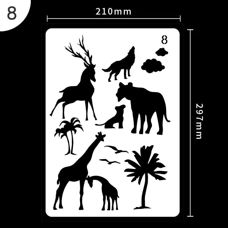 White plastic drawing stencil template for easy tracing and art projects.