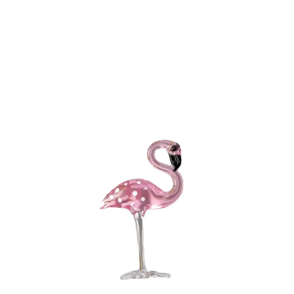 Pink crystal flamingo decorative ornament for home table display with modern simple style