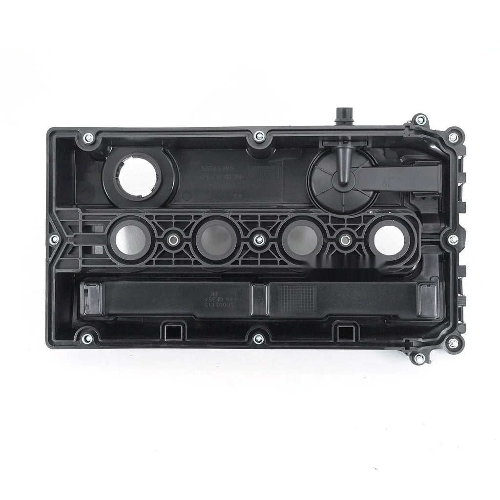 Black PCV engine valve cover for 1.6L Chevrolet Cruze, 42cm length, with mounting holes visible