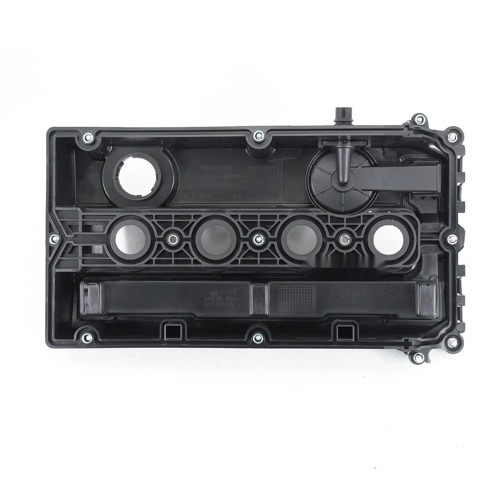Black PCV engine valve cover for 1.6L Chevrolet Cruze, 42cm length, with mounting holes visible