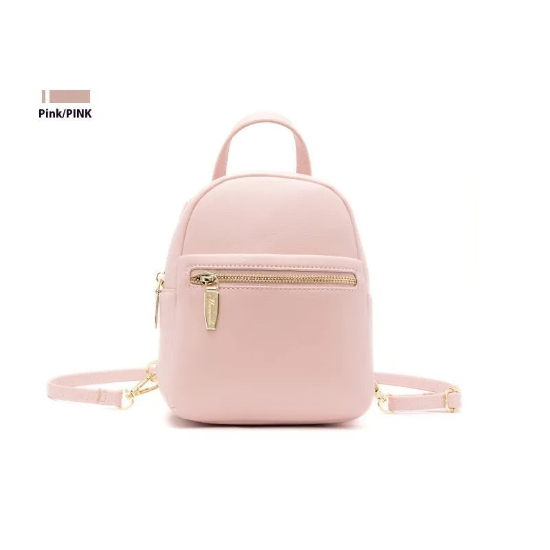 Soft PU large capacity mini backpack in multiple colours with inner phone pocket
