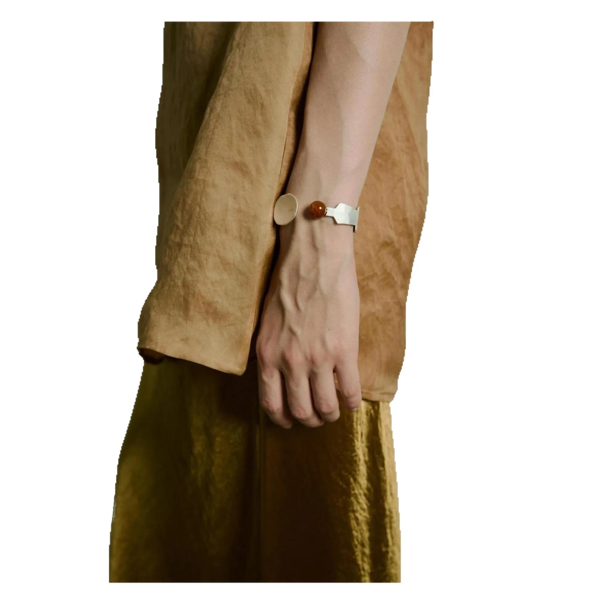 Small round spoon stewed pork design ring and bracelet set with electroplated alloy construction