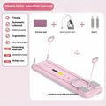 Standard purple automatic rebound abdominal wheel fitness board on floor demonstrating exercise position
