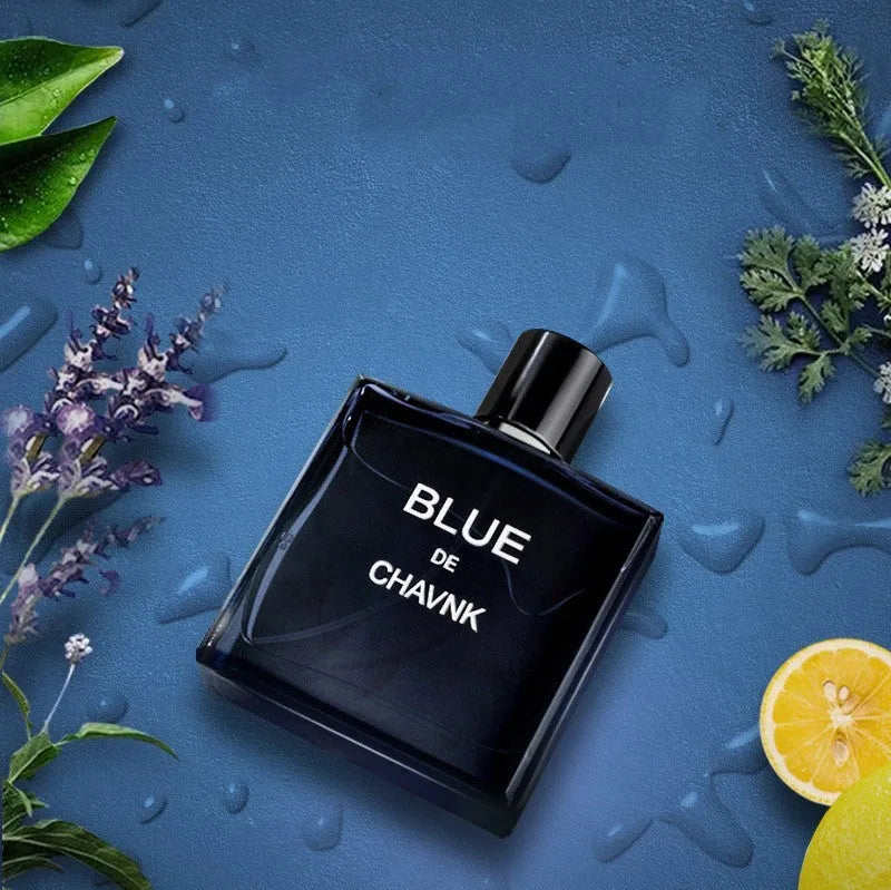 Men's perfume bottle with light woody fragrance, sandalwood and cedar notes, 100ml, black colour option