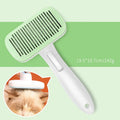 Automatic pet hair removal comb in blue colour with one-click system for dog and cat grooming