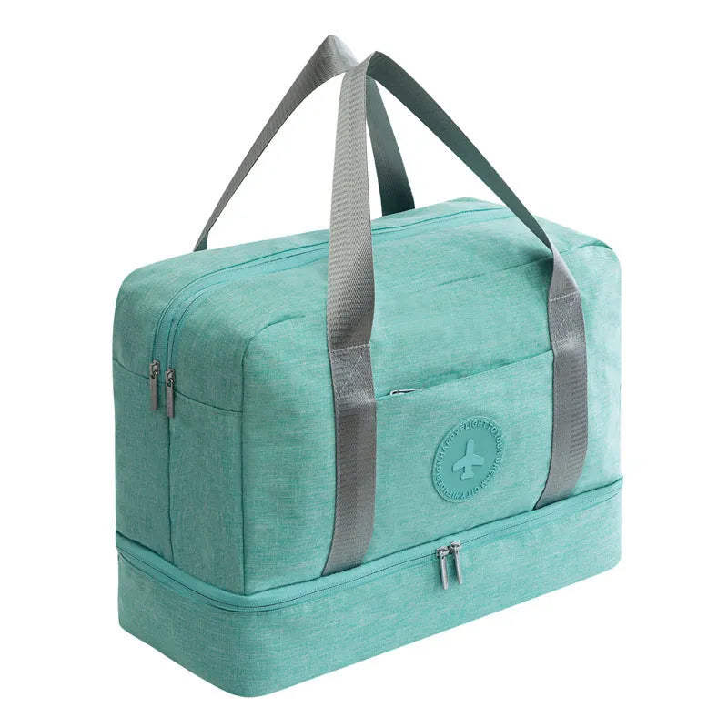 Waterproof multifunctional shoe bag in black polyester with zipper pockets