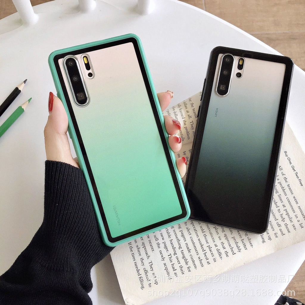 Rainbow Huawei phone case in TPU+PC construction showing back cover design