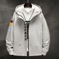Hong Kong style jacket for men in black, lightweight polyester blend fabric