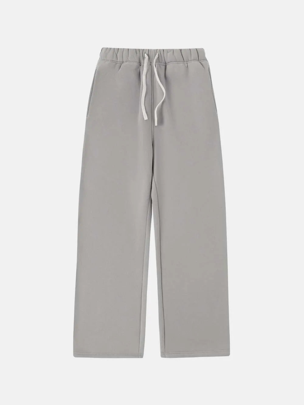 Men's black fleece-lined loose fit sweatpants with an elastic drawstring waistband.