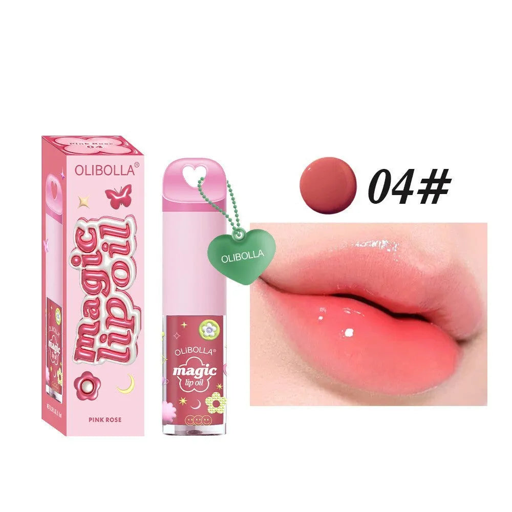 Temperature sensitive colour change lip gloss moisturising nourishing lip oil in six colour options