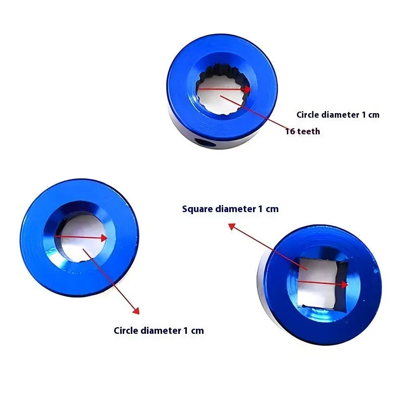 Set of four alloy car door handles in red blue black and silver colours
