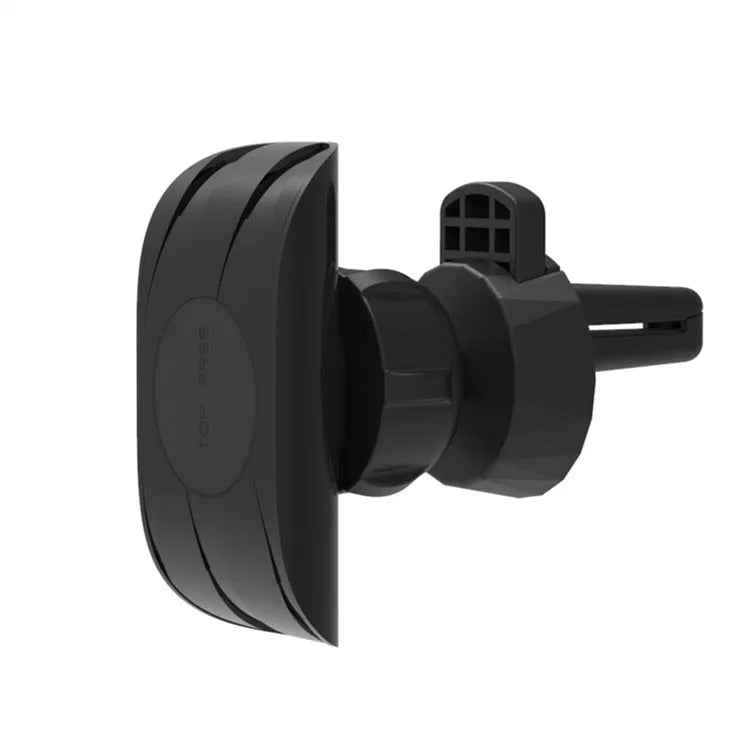 Black car phone holder with magnetic mount and adjustable rotation head
