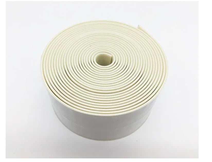 Flexible PVC wall corner protection tape in porcelain white, 3.8cm wide by 3.2m long