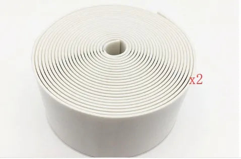 Flexible PVC wall corner protection tape in porcelain white, 3.8cm wide by 3.2m long