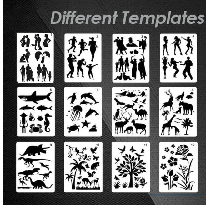 White plastic drawing stencil template for easy tracing and art projects.