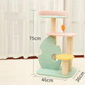 Cat climbing frame with velvet fabric and sisal column in rainforest colour, large size